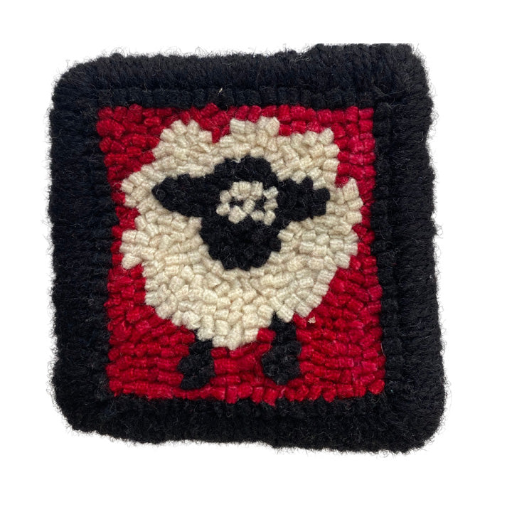 Rug Hooking Kit: Sheep Coaster